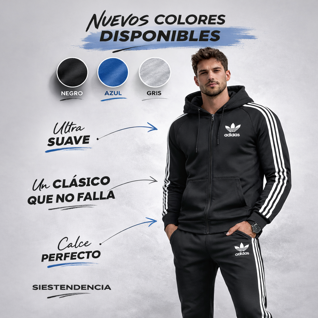 Colores cl&aacute;sicos conjunto Adidas